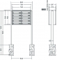 Preview: RENZ Briefkastenanlage freistehend, RS4000, Kastenformat 370x110x270mm, 10-teilig, zum Einbetonieren